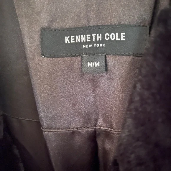 NWT Kenneth Cole Black Faux Fur Coat - Picture 2 of 4